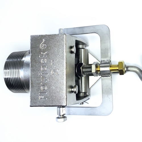 2 inch float valve with manual shutoff device, close position.
